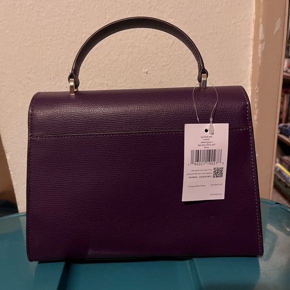 Kate Spade top handle satchel in ripe plum. - Picture 4 of 6